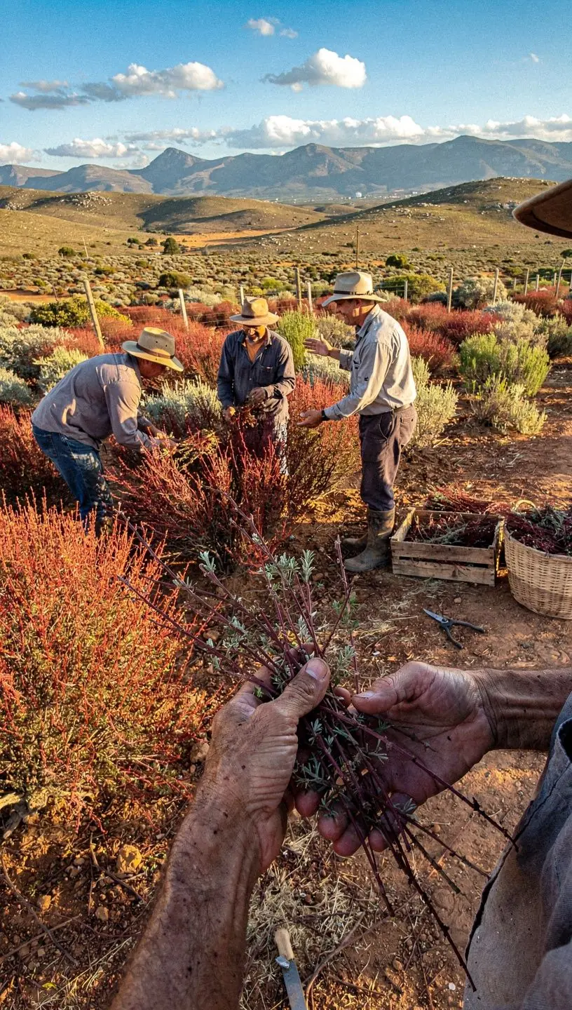 Tasse de rooibos infusé, présentant une couleur rougeâtre vibrante.